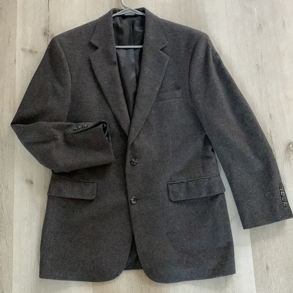 Jos A Bank 100% Camel‎ Hair Blazer size 40 Regular gray two buttons - Picture 1 of 16
